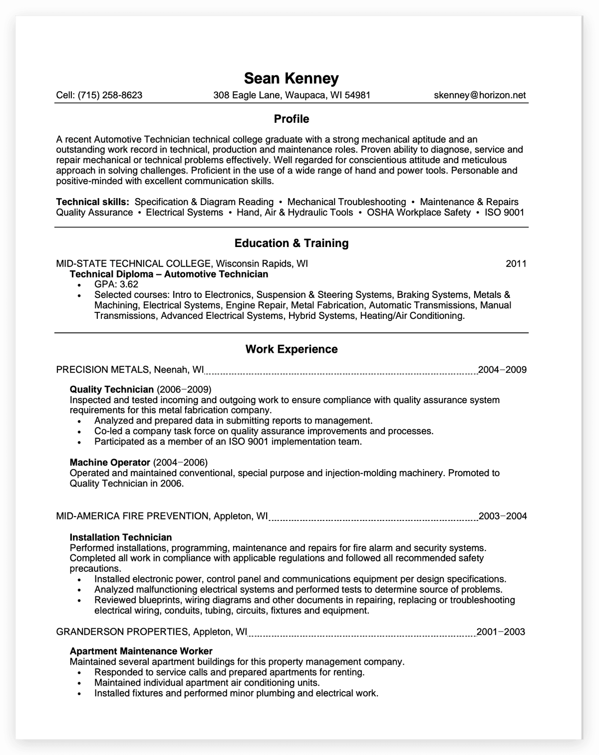 Resume Before Offerplz
