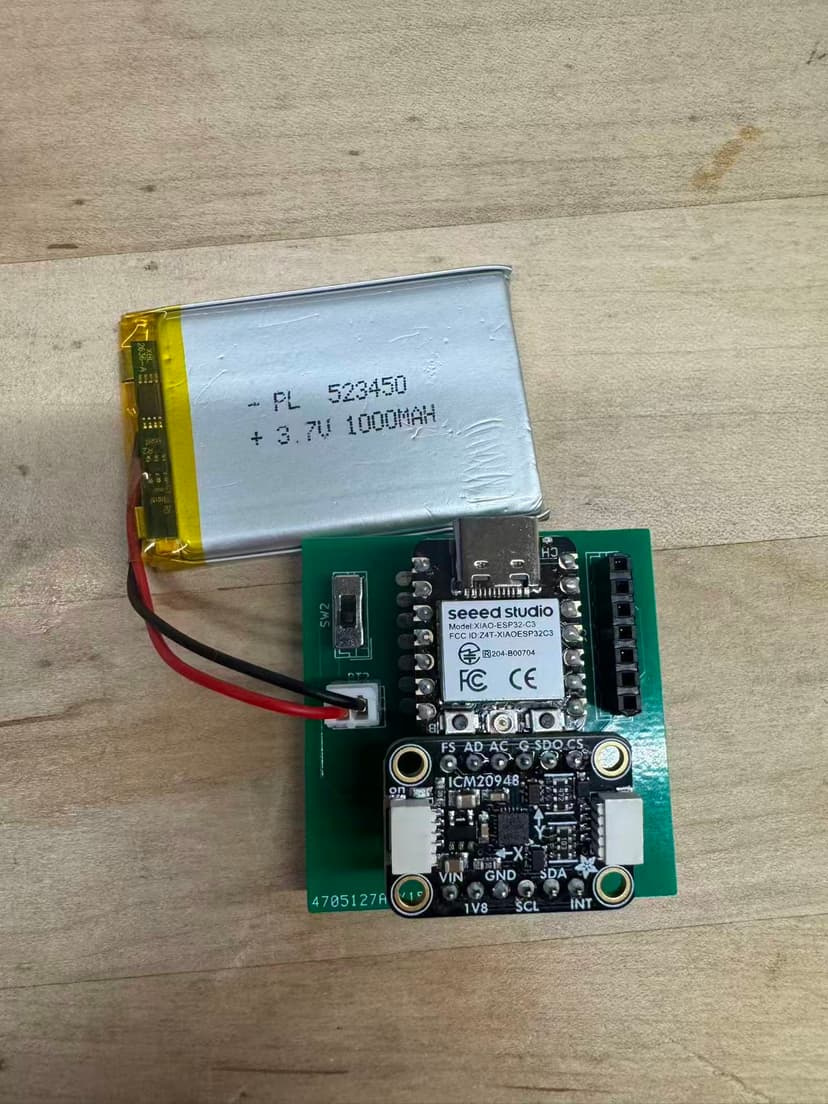 Physical PCB implementation with ESP32-C3 and IMU sensor