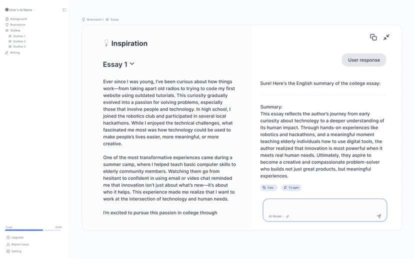 AI-generated essay draft with highlighted sections for revision