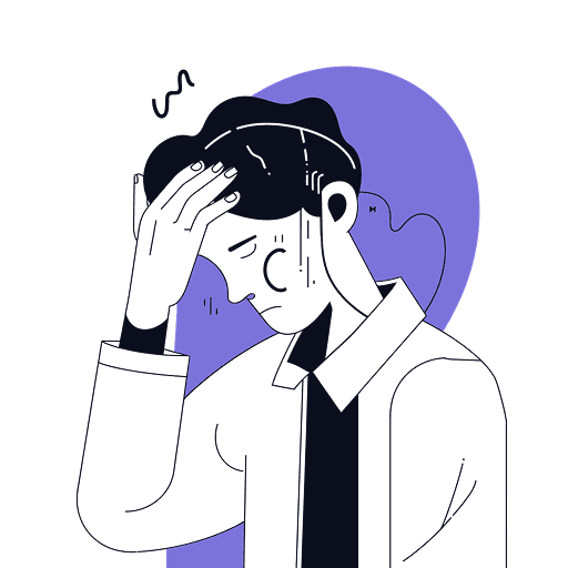 Person feeling overwhelmed while studying