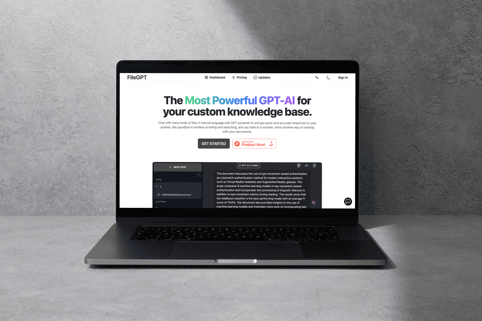 FileGPT Application Mockup