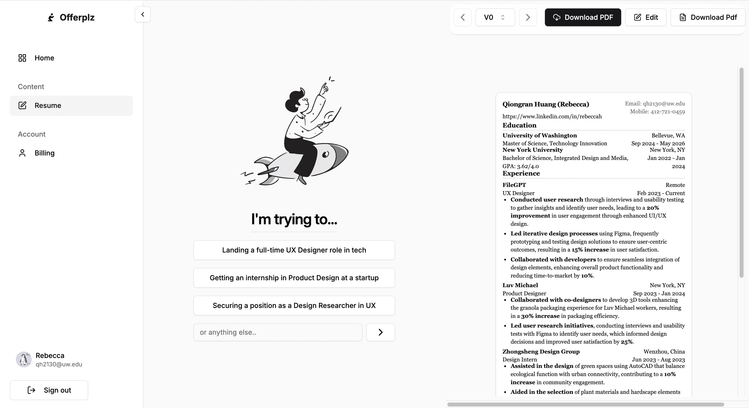 Offerplz Chat Interface