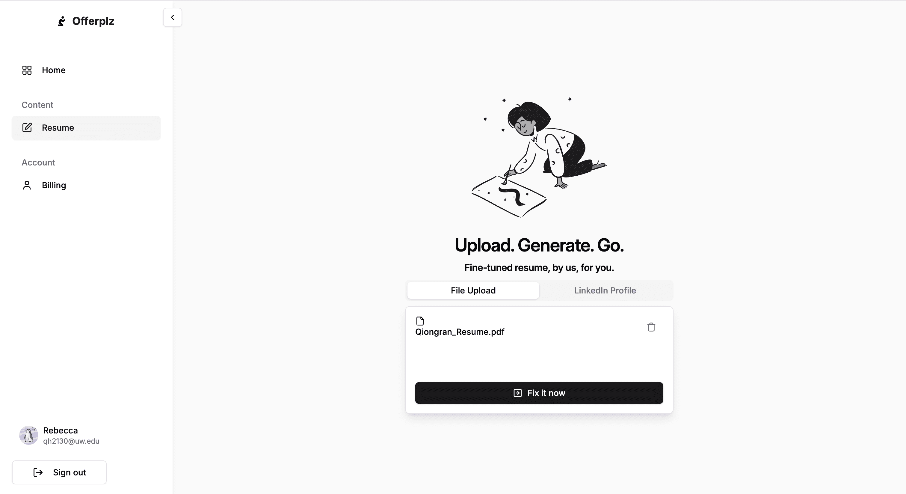 Offerplz Landing Page Interface