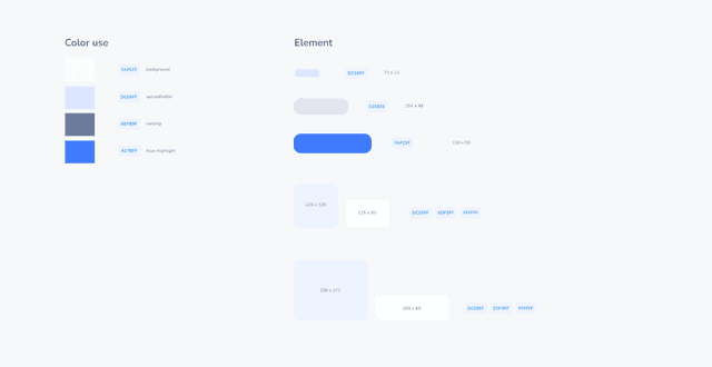 Outline stylesheet showing design system elements